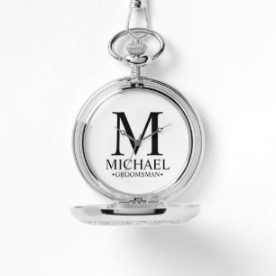Modern Personalised Groomsman Name and Monogram Watch