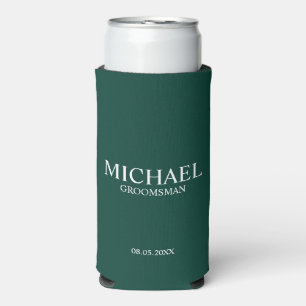 Modern Personalised Groomsman Seltzer Can Cooler