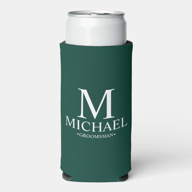 Modern Personalised Groomsman Seltzer Can Cooler (Seltzer Front)