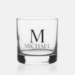 Modern Personalised Groomsman Whiskey Glass<br><div class="desc">Modern Personalised Groomsman Gifts
featuring personalised monogram,  groomsman's name and title in classic serif font style.

Also perfect for Best Man,  Father of the Bride and more.</div>