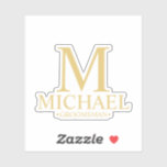 Modern Personalised Groomsman's Monogram and Name<br><div class="desc">Add a personal touch to your wedding with personalised custom-cut sticker. featuring personalised monogram, groomsman's name and title in gold classic serif font style. Also perfect for Best Man, Father of the Bride and more. Please Note: The foil details are simulated in the artwork. No actual foil will be used...</div>