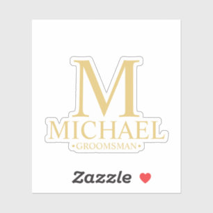 Modern Personalised Groomsman's Monogram and Name