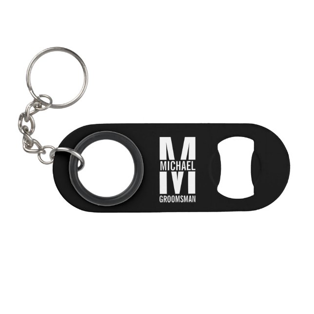 Modern Personalised Groomsmen Monogram and Name (Front (Horizontal))