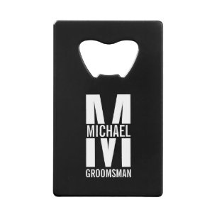 Modern Personalised Groomsmen Monogram and Name