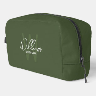Modern Personalised Groomsmen Monogram and Name Do Dopp Kit