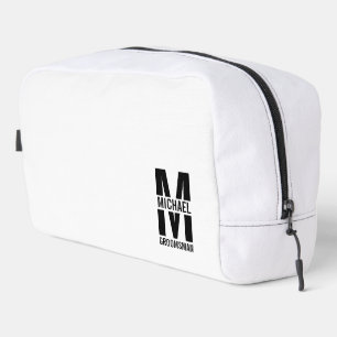 Modern Personalised Groomsmen Monogram and Name Dopp Kit