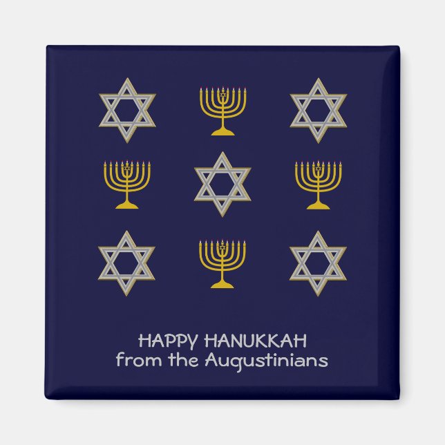 Modern Personalised Hanukkah Magnet (Front)