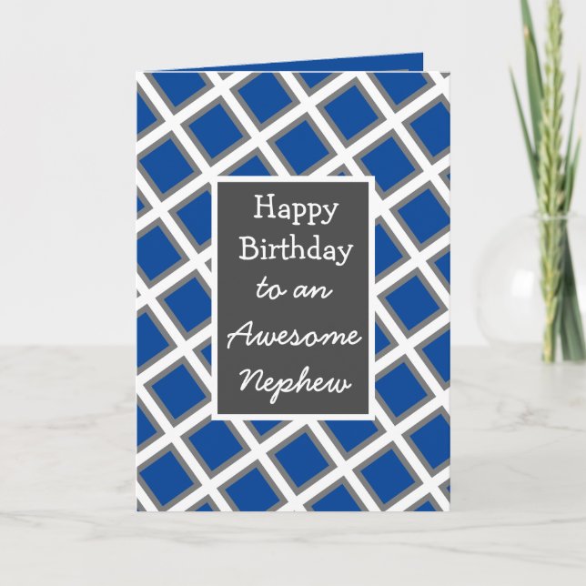 Modern Personalised Happy Birthday Nephew Card (Front)