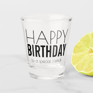 Modern Personalised Happy Birthday Shot Glass