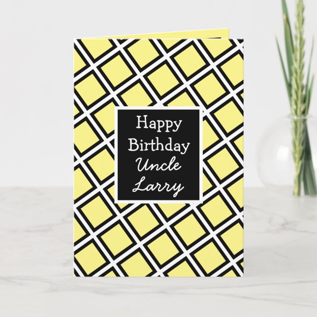 Modern Personalised Happy Birthday Uncle Card (Front)