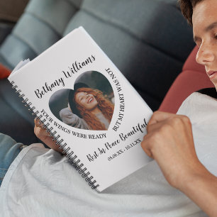 Modern Personalised Heart Photo Memorial Notebook