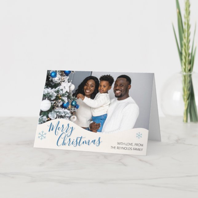 Modern Personalised Holiday Photo Greeting Card (Front)