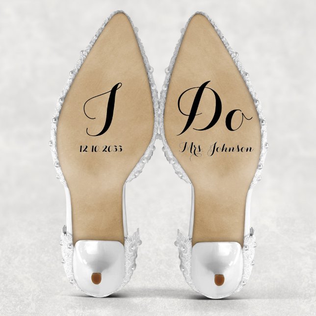 Modern Personalised I Do Bride Wedding Shoes Decal (Modern Personalized I Do Bride Wedding Shoes Decal
)