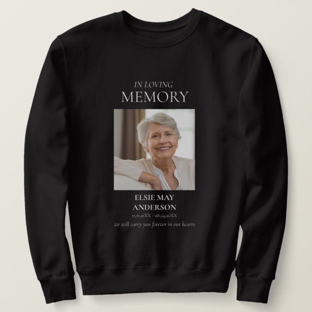 modern personalised in loving memory double sided  sweatshirt (Design Front)