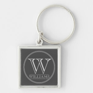 Modern Personalised Initial and Name Key Ring