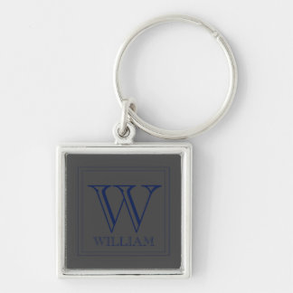 Modern Personalised Initial and Name Key Ring