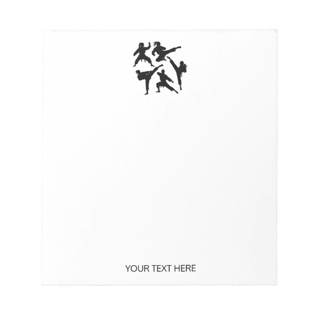 Modern Personalised Karate / Taekwondo / judo Notepad (Front)