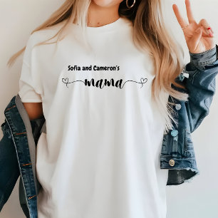 Modern Personalised Kid's Names Cute Mother Custom T-Shirt