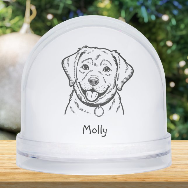 Modern Personalised Lab Dog Christmas Snowglobe (Creator Uploaded)