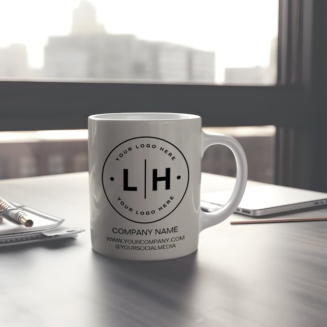 Modern Personalised Logo Business Coffee Mug (Modern Custom Logo Business Gift Coffee Mug by MINTIC DESIGN STUDIO)