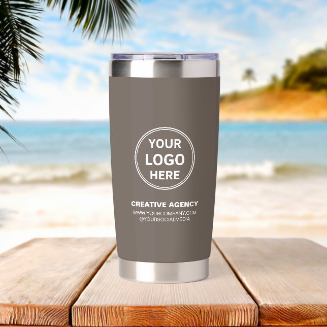 Modern Personalised Logo Business Insulated Tumbler (Beach (Rotated))