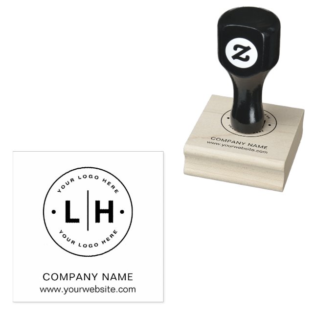 Modern Personalised Logo Business Rubber Stamp (Stamped)