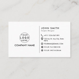 modern personalised logo minimalist social media business card