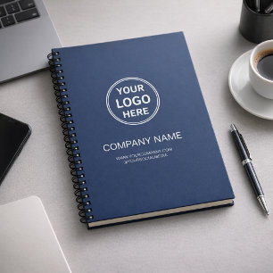 Modern Personalised Logo Navy Blue Corporate Notebook