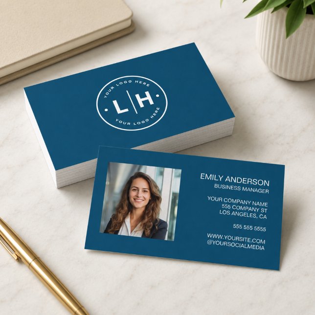 Modern Personalised Logo Photo Business Card (Modern Personalized Logo Photo Business Card)
