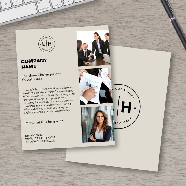 Modern Personalised Logo Photo Business Flyer (Modern Personalized Logo Photo Business Flyer)