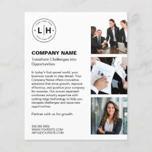 Modern Personalised Logo White Business Flyer