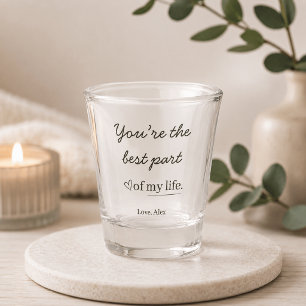 Modern Personalised Love Quote Shot Glass