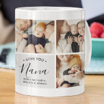 Modern Personalised Love You Nana 9-Photo Coffee Mug<br><div class="desc">Add 9 photos from Instagram,  your computer or your phone to this modern mug for grandmothers,  featuring the phrase,  "Love You Nana" with the child/ren's name/s. If you need any help customising this,  please message me using the button below and I'll be happy to help.</div>