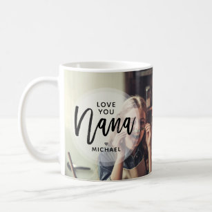 Modern Personalised Love You Nana Photo Coffee Mug