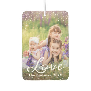 Modern Personalised Love Your Family 2 Photo Car Air Freshener
