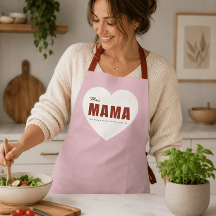 Modern Personalised Mama Heart Apron