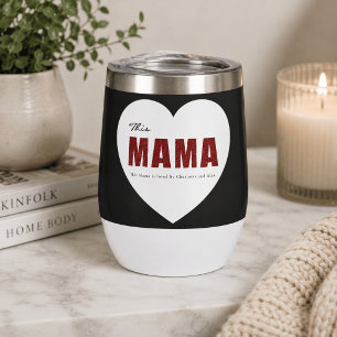 Modern Personalised Mama Heart Water Bottle