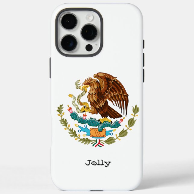 Modern Personalised Mexican Eagle Case-Mate iPhone Case (Back)