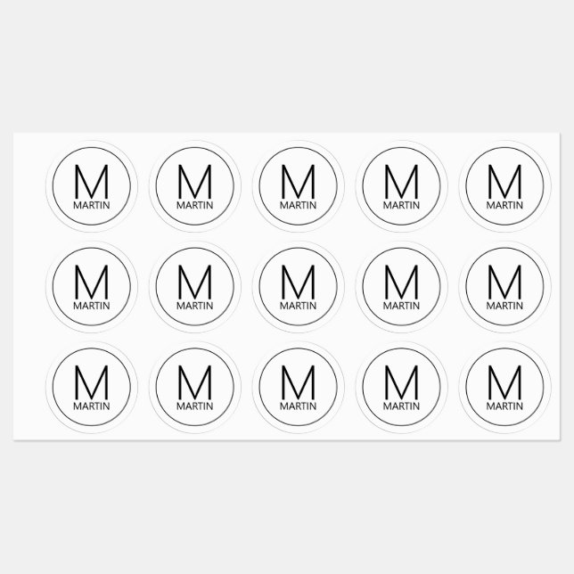 Modern Personalised Monogram and Name (Sheet)
