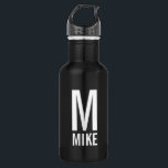Modern Personalised Monogram and Name 532 Ml Water Bottle<br><div class="desc">Modern Monogram Design featuring personalised monogram and name in modern bold sans serif font style.

Perfect gift for dad,  husband,  boyfriend and more</div>