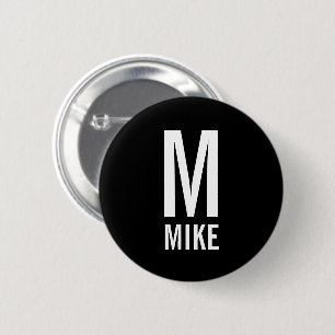 Modern Personalised Monogram and Name 6 Cm Round Badge