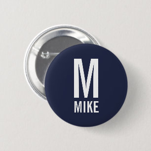 Modern Personalised Monogram and Name 6 Cm Round Badge