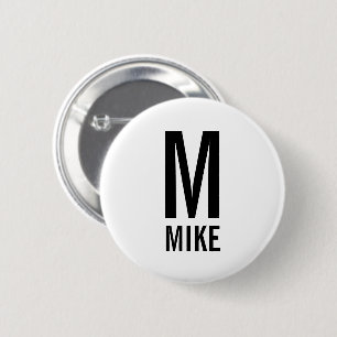 Modern Personalised Monogram and Name 6 Cm Round Badge