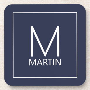 Modern Personalised Monogram and Name Beverage Coa Coaster