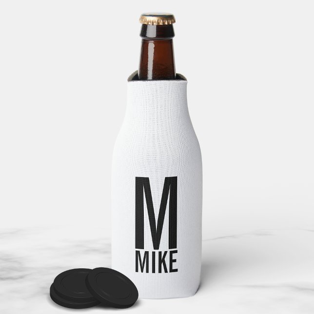 Modern Personalised Monogram and Name Bottle Cooler (Creator Uploaded)