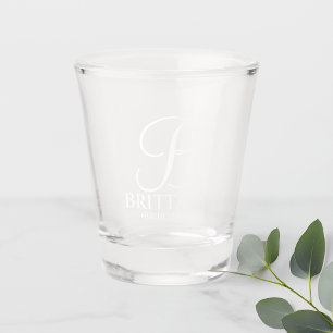 Modern Personalised Monogram and Name Bridesmaid Shot Glass