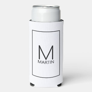 Modern Personalised Monogram and Name Can Cooler