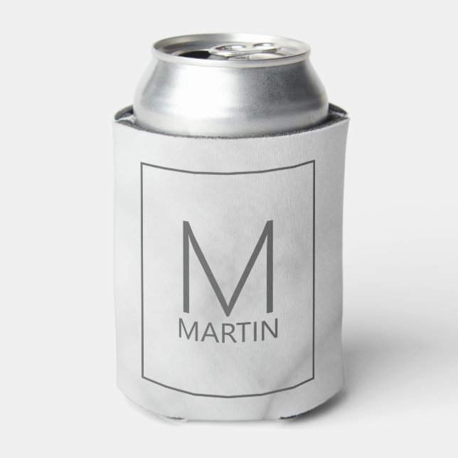 Modern Personalised Monogram and Name Can Cooler (Can Front)