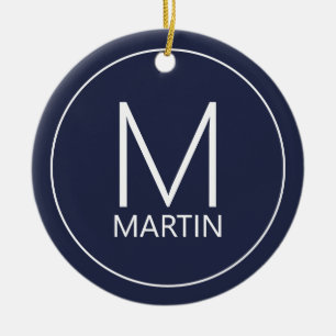 Modern Personalised Monogram and Name Ceramic Orna Tree Decoration