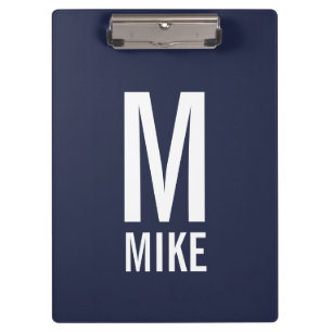 Modern Personalised Monogram and Name Clipboard
